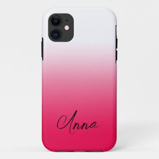 明るい夏の赤と白のグラデーションオンブレ Case-Mate iPhoneケース (裏面)