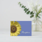明るい夏の黄色のひまわり花、結婚披露宴 エンクロージャーカード (スタンド正面)