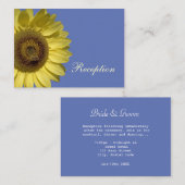 明るい夏の黄色のひまわり花、結婚披露宴 エンクロージャーカード (正面/裏面)