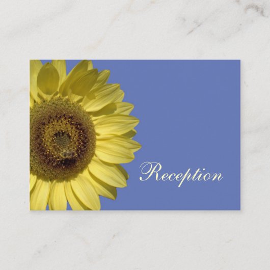 明るい夏の黄色のひまわり花、結婚披露宴 エンクロージャーカード (正面)