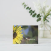 明るい夏の黄色のひまわり花、結婚披露宴 エンクロージャーカード (スタンド正面)