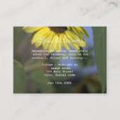 明るい夏の黄色のひまわり花、結婚披露宴 エンクロージャーカード (裏面)