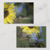 明るい夏の黄色のひまわり花、結婚披露宴 エンクロージャーカード (正面/裏面)