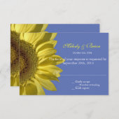 明るい夏ひまわりRSVP結婚式招待状。 出欠カード (正面/裏面)