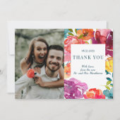 明るい夏エレガントな結婚式"ありがとう"カード セーブザデート (正面)