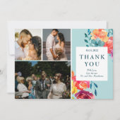 明るい夏エレガントな結婚式"ありがとう"カード セーブザデート (正面)