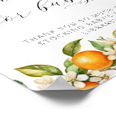 明るい夏オレンジ色の赤ちゃんシャワーベビー ポスター (角)