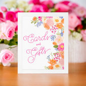 明るい夏シックなワイルドフラワーフローラブライダル標識 ポスター