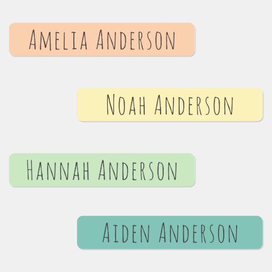 明るい夏ハッピーキッズ防水名ラベル ラベル (グループ)