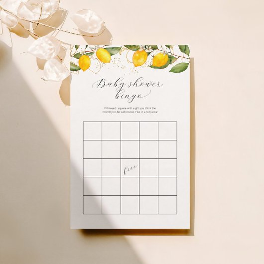 明るい夏ビンゴレモン柑橘系ベビーシャワーゲーム