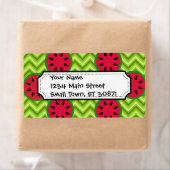 明るい夏ピクニックスイオーターメロンオングリーンシェブロン ラベル (インサイチュ)