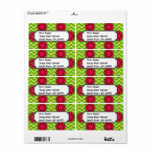 明るい夏ピクニックスイオーターメロンオングリーンシェブロン ラベル (フルシート)