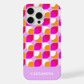 明るい夏ピンクのオレンジミッドセンチュリーアートパターン iPhoneケース (裏面)