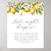 明るい夏レモンベビーシャワー深夜おむつ ポスター (正面)