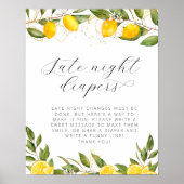 明るい夏レモンベビーシャワー深夜おむつ ポスター (正面)