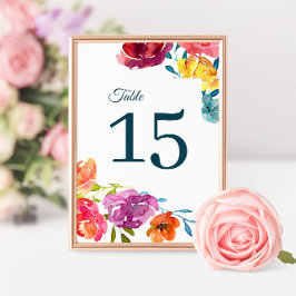 明るい夏結婚のテーブル番号記号 テーブルナンバー