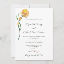 明るい夏結婚の花 招待状