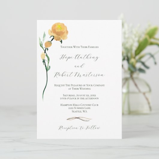 明るい夏結婚の花 招待状 (スタンド正面)