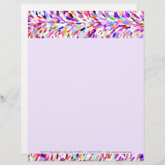 明るい夏色の絵を描（ばちゃばちゃ）跳ねるパターン レターヘッド (正面/裏面)