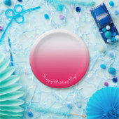 明るい夏赤と白勾配グラデーション ペーパープレート (パーティー)