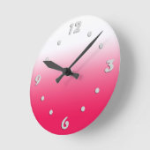 明るい夏赤と白勾配グラデーション ラウンド壁時計 (傾斜)