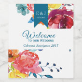 明るい夏"ようこそ"ワインボトルラベル ワインラベル (シングルラベル)