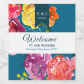 明るい夏"ようこそ"ワインボトルラベル ワインラベル (シングルラベル)