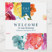 明るい夏"ようこそ"ワインボトルラベル ワインラベル (シングルラベル)