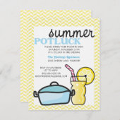 明るい夏Potluck 招待状 (正面/裏面)