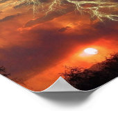 明るい夕日 ポスター (角)