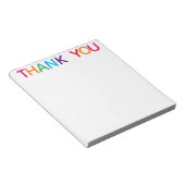 明るい多彩のブロックプリント5.5 x 6ありがとう ノートパッド (アングル)