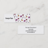 明るい多彩の水彩画の植物のパターン2 スキニー名刺 (正面/裏面)