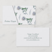 明るい多彩の水彩画の植物のパターン4 名刺 (正面/裏面)