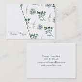 明るい多彩の水彩画の植物のパターン4 名刺 (正面/裏面)