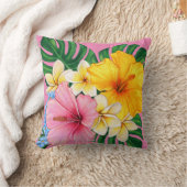 明るい大きな花 クッション (ブランケット)