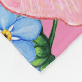 明るい大きな花 フリースブランケット (角)