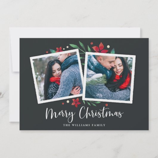 明るい大枝| 2つの写真の休日カード シーズンカード (正面)