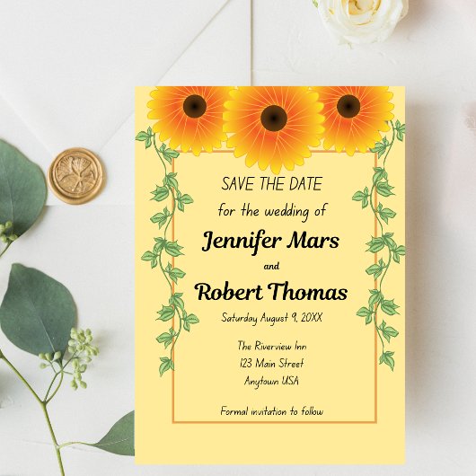 明るい太陽のひまわり セーブザデート