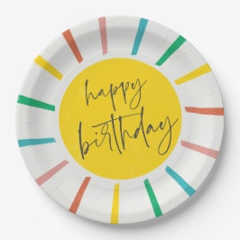明るい太陽のスクリプト 子供の誕生日パーティー ペーパープレート