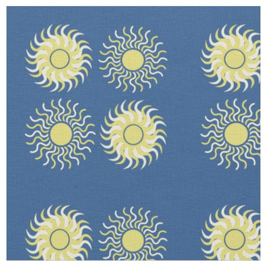 明るい太陽のデザインの生地 ファブリック (クローズアップ)