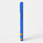 明るい太陽の黄色の花びら王室の、青パーソナライズされた色 iPhoneケース (左側面)