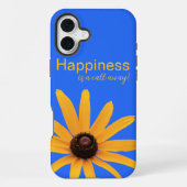 明るい太陽の黄色の花びら王室の、青パーソナライズされた色 iPhoneケース (裏面)