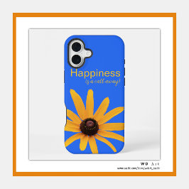 明るい太陽の黄色の花びら王室の、青パーソナライズされた色 iPhone 16 PLUSケース