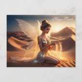 明るい女の子の妖精の自然の翼とサハラアート ポストカード (正面)