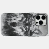 明るい威厳のある満月の下を見つめている狼 Case-Mate iPhoneケース (裏面 (横))