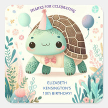 明るい子どもかわいい亀の誕生日パーティー