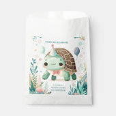 明るい子どもかわいい亀の誕生日パーティー フェイバーバッグ (正面)