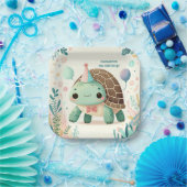 明るい子どもかわいい亀の誕生日パーティー ペーパープレート (パーティー)