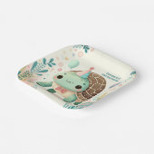 明るい子どもかわいい亀の誕生日パーティー ペーパープレート (傾斜あり)