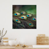 明るい孔雀の羽の構成 ポスター (キッチン)